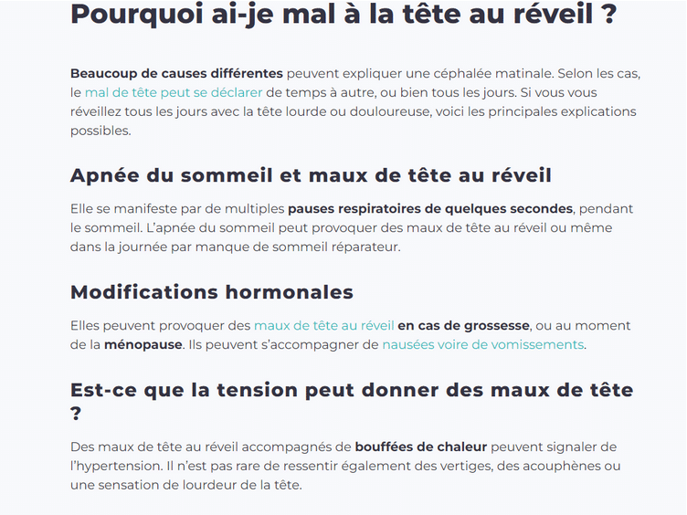 Maux de tête et fatigue au réveil quelles sont les causes possibles ? Info Somnolence France